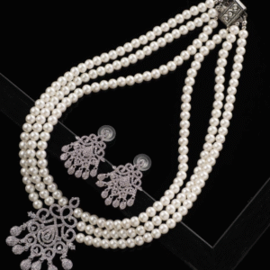 Asymmetrical baroque pearl earrings, modern pearl jewelry style